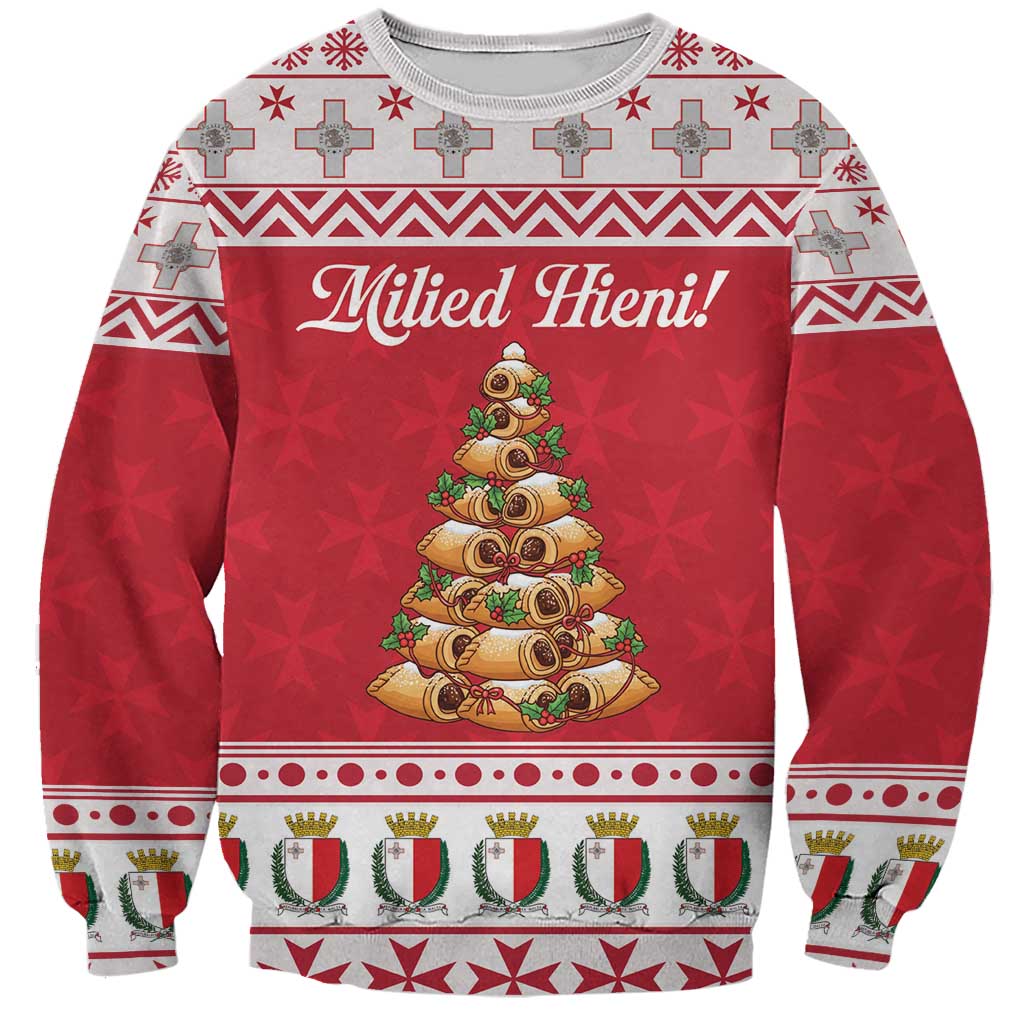 Traditional Maltese Imqaret Pastry Sweatshirt Malta Imqaret Christmas Tree - Wonder Print Shop