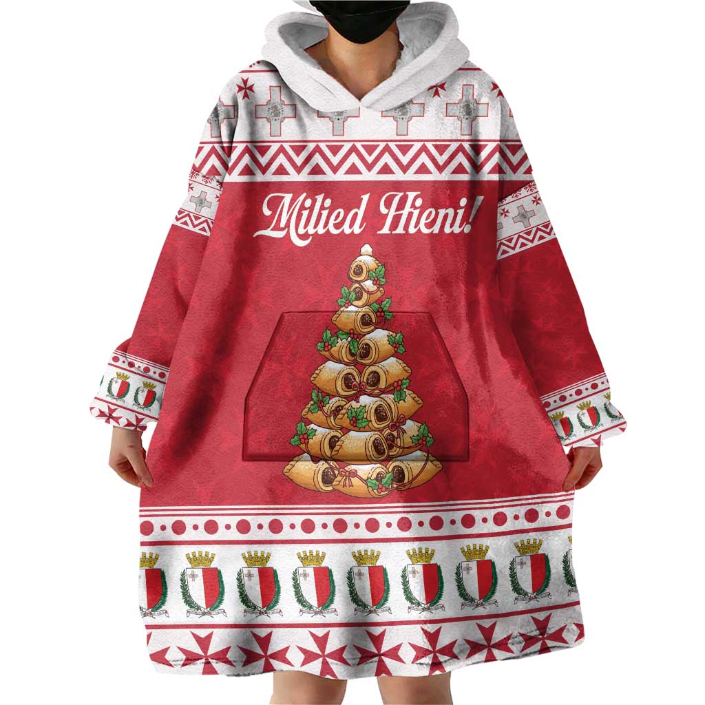 Traditional Maltese Imqaret Pastry Wearable Blanket Hoodie Malta Imqaret Christmas Tree - Wonder Print Shop