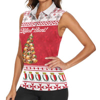 Traditional Maltese Imqaret Pastry Women Sleeveless Polo Shirt Malta Imqaret Christmas Tree - Wonder Print Shop
