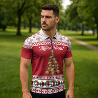 Traditional Maltese Imqaret Pastry Zipper Polo Shirt Malta Imqaret Christmas Tree - Wonder Print Shop