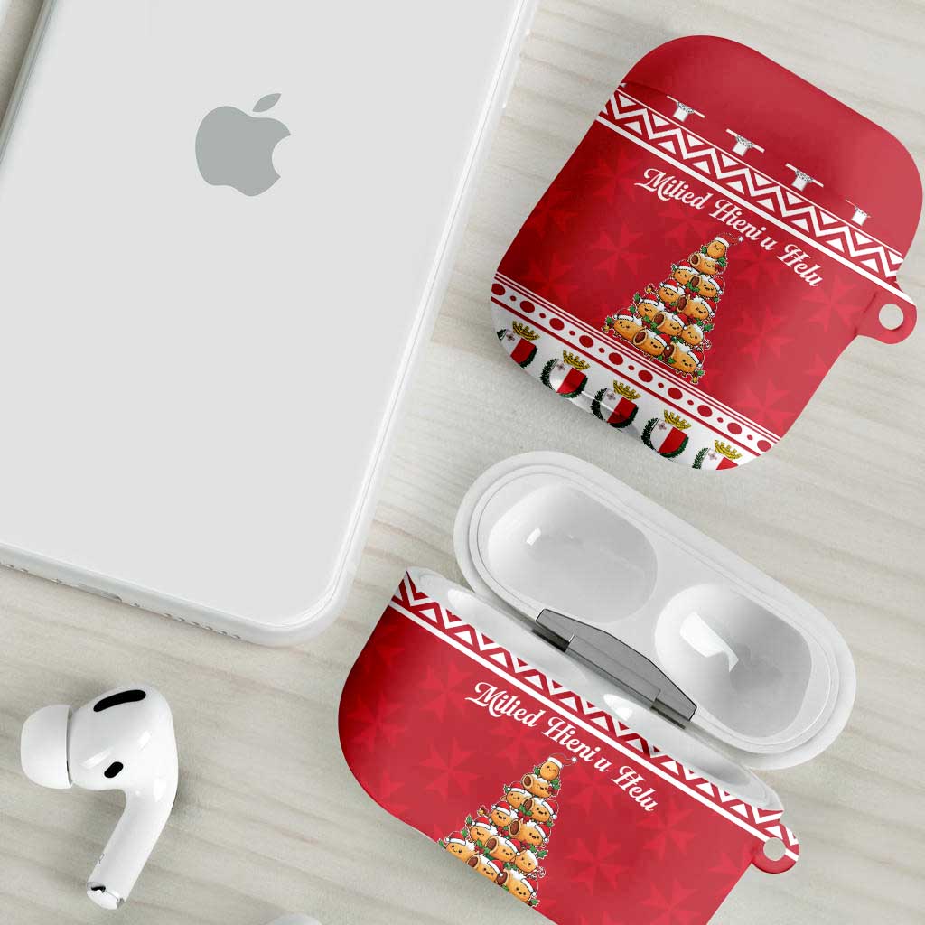 Cute Maltese Imqaret Pastry Christmas AirPods Case Christmas Joy in Malta - Wonder Print Shop
