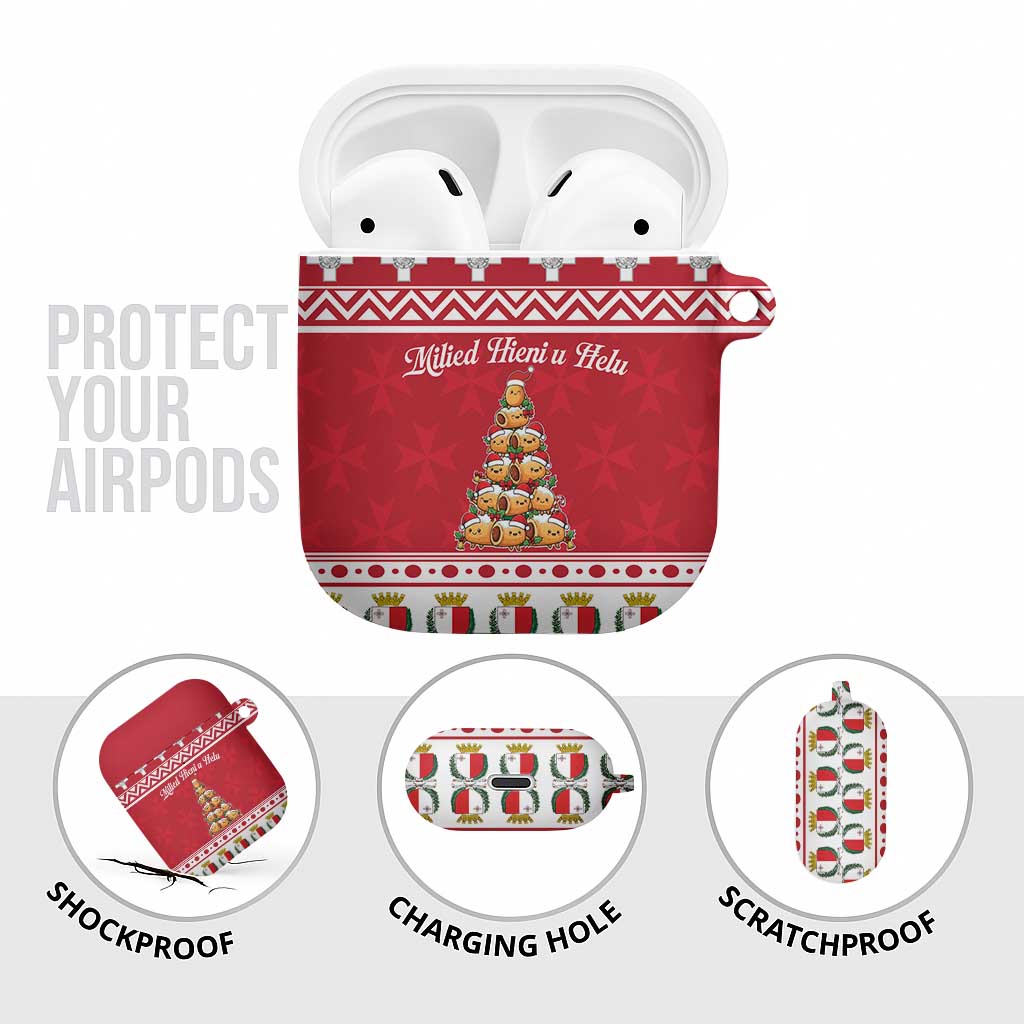 Cute Maltese Imqaret Pastry Christmas AirPods Case Christmas Joy in Malta - Wonder Print Shop