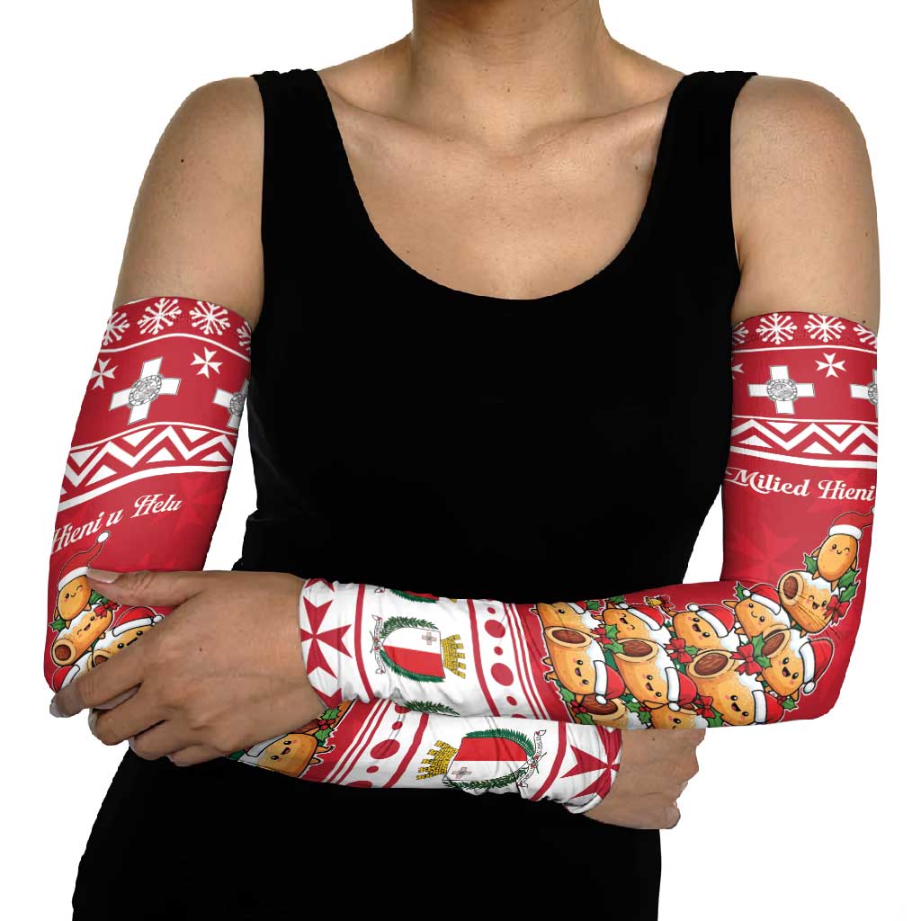 Cute Maltese Imqaret Pastry Christmas Arm Sleeves Christmas Joy in Malta - Wonder Print Shop