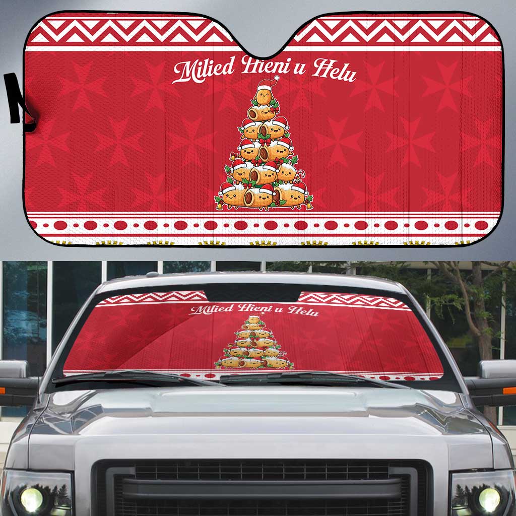 Cute Maltese Imqaret Pastry Christmas Auto Sun Shade Christmas Joy in Malta - Wonder Print Shop