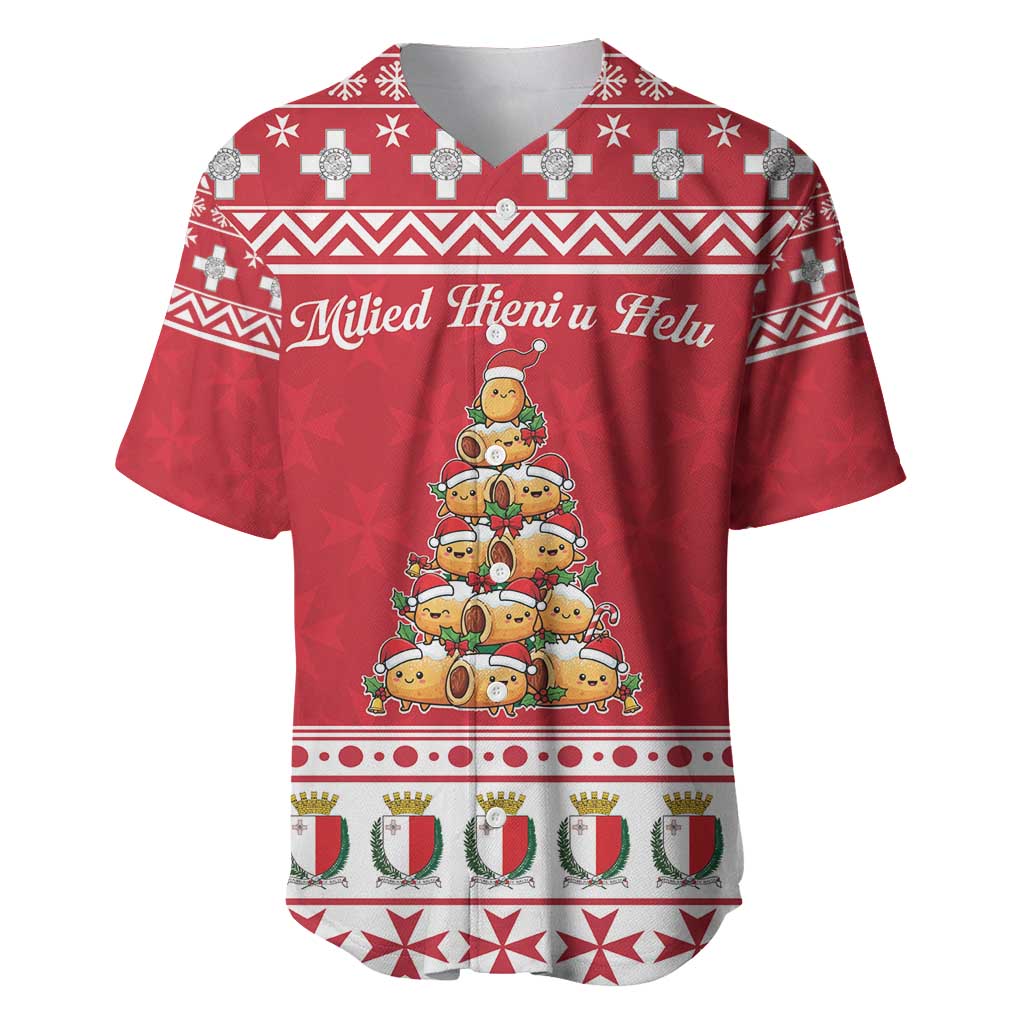 Cute Maltese Imqaret Pastry Christmas Baseball Jersey Christmas Joy in Malta - Wonder Print Shop