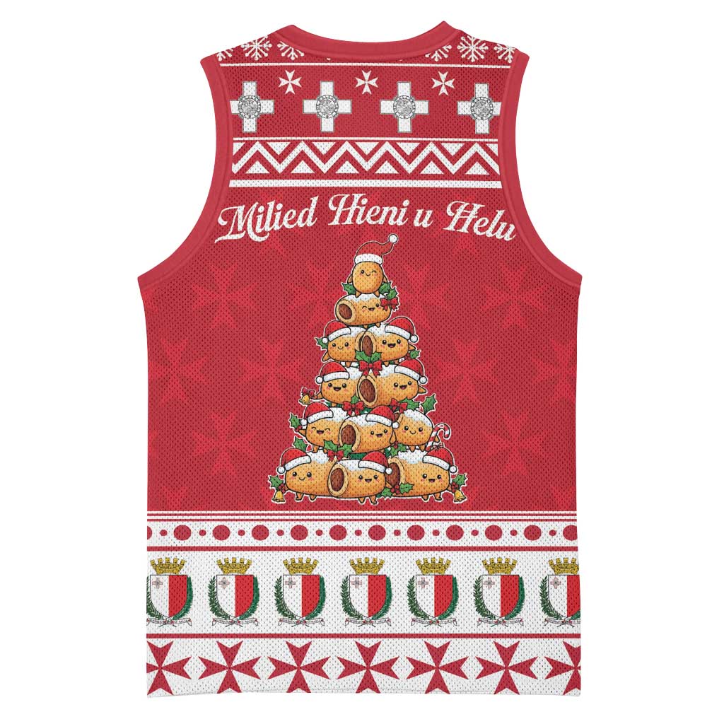 Cute Maltese Imqaret Pastry Christmas Basketball Jersey Christmas Joy in Malta - Wonder Print Shop
