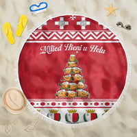 Cute Maltese Imqaret Pastry Christmas Beach Blanket Christmas Joy in Malta - Wonder Print Shop