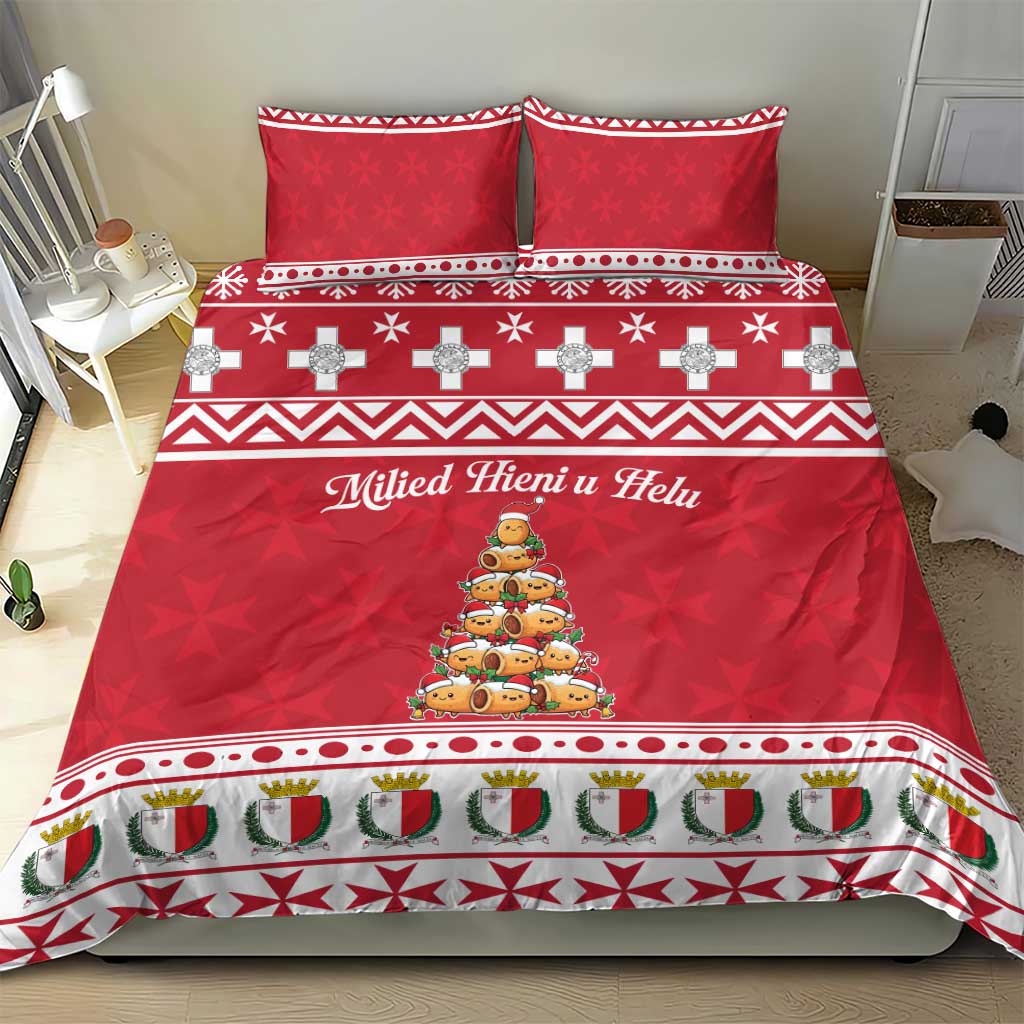 Cute Maltese Imqaret Pastry Christmas Bedding Set Christmas Joy in Malta - Wonder Print Shop