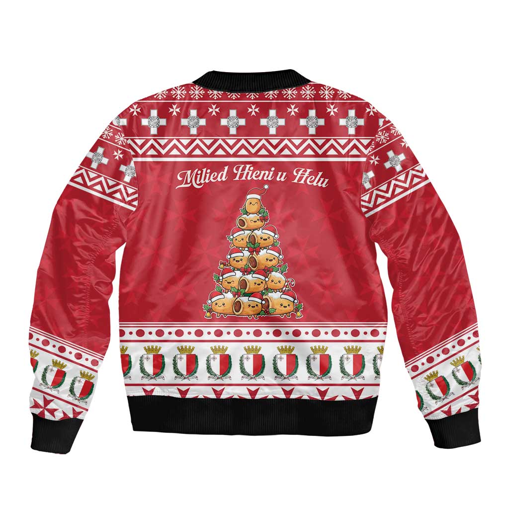 Cute Maltese Imqaret Pastry Christmas Bomber Jacket Christmas Joy in Malta - Wonder Print Shop