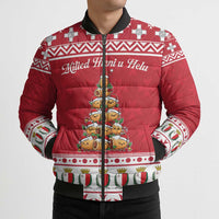 Cute Maltese Imqaret Pastry Christmas Bomber Puffer Jacket Christmas Joy in Malta - Wonder Print Shop