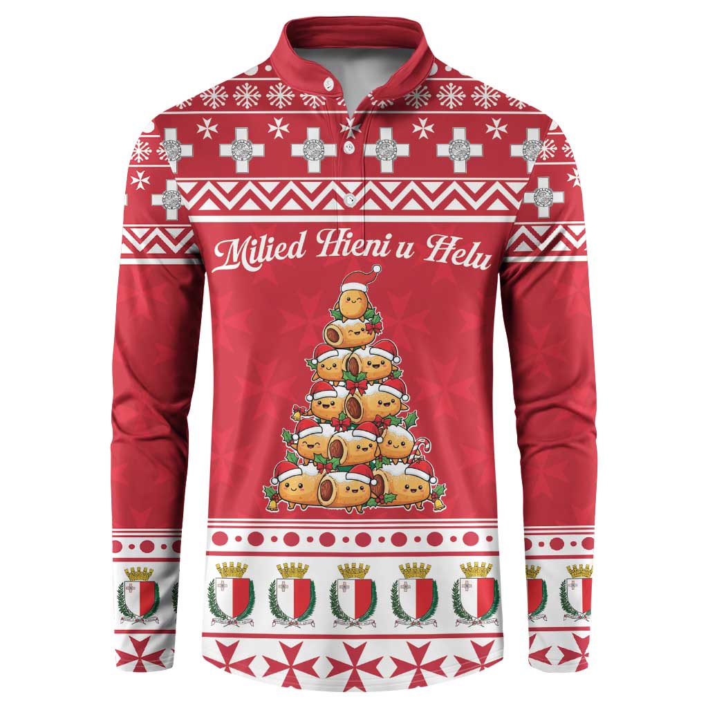 Cute Maltese Imqaret Pastry Christmas Button Sweatshirt Christmas Joy in Malta - Wonder Print Shop
