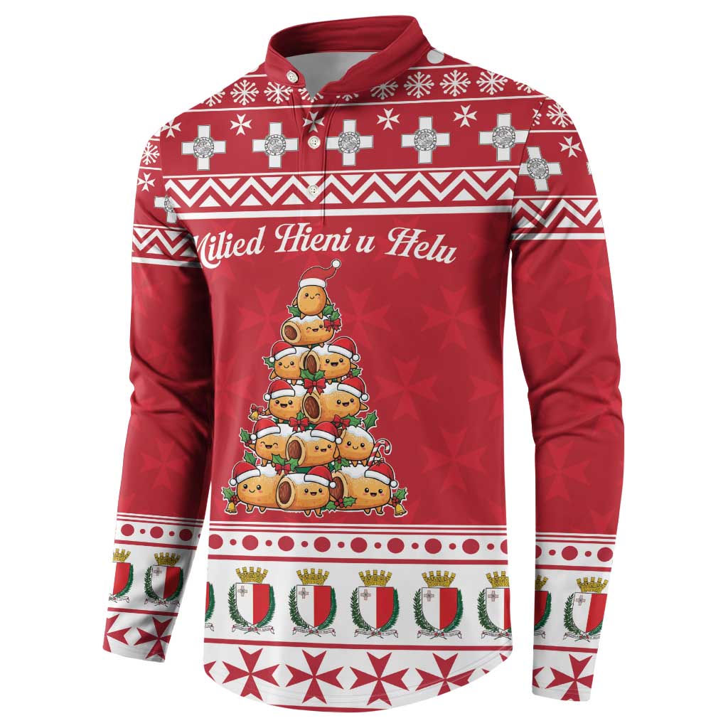 Cute Maltese Imqaret Pastry Christmas Button Sweatshirt Christmas Joy in Malta - Wonder Print Shop