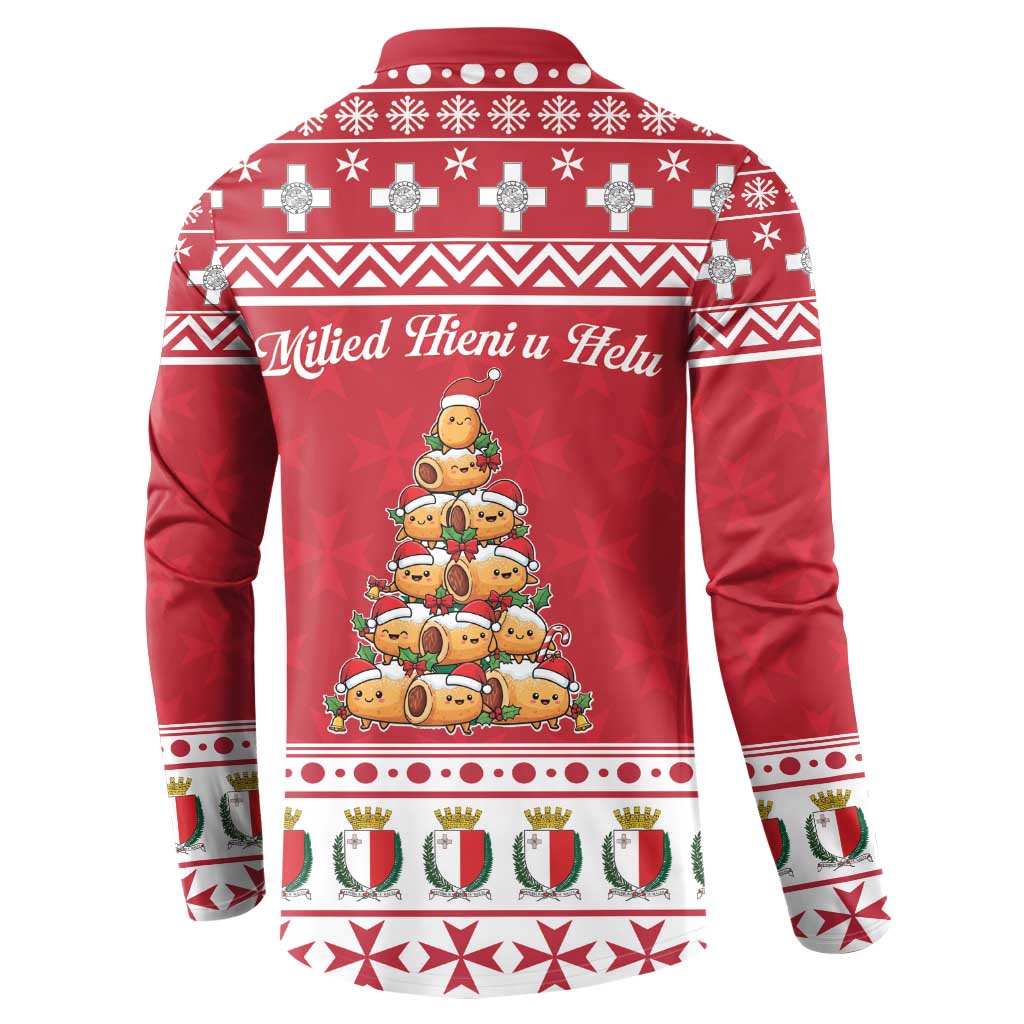 Cute Maltese Imqaret Pastry Christmas Button Sweatshirt Christmas Joy in Malta - Wonder Print Shop