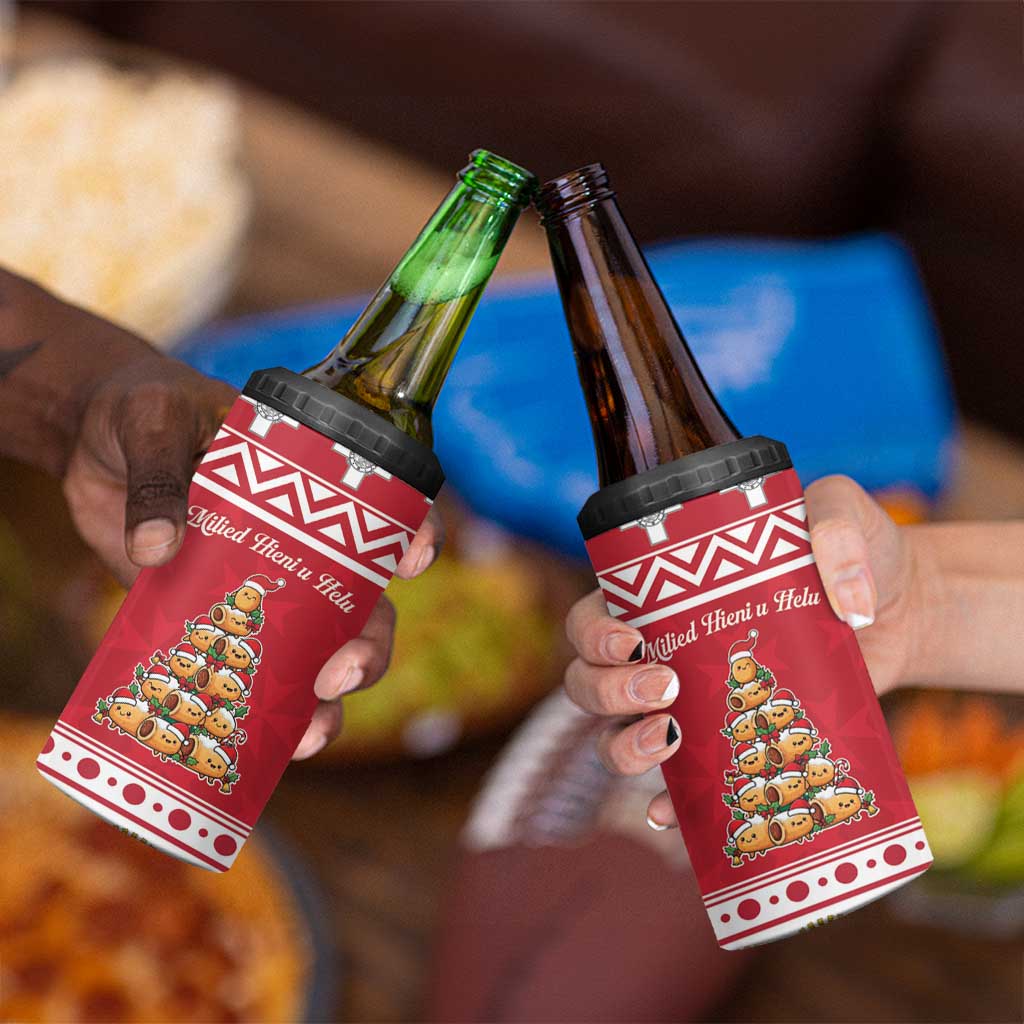 Cute Maltese Imqaret Pastry Christmas 4 in 1 Can Cooler Tumbler Christmas Joy in Malta - Wonder Print Shop