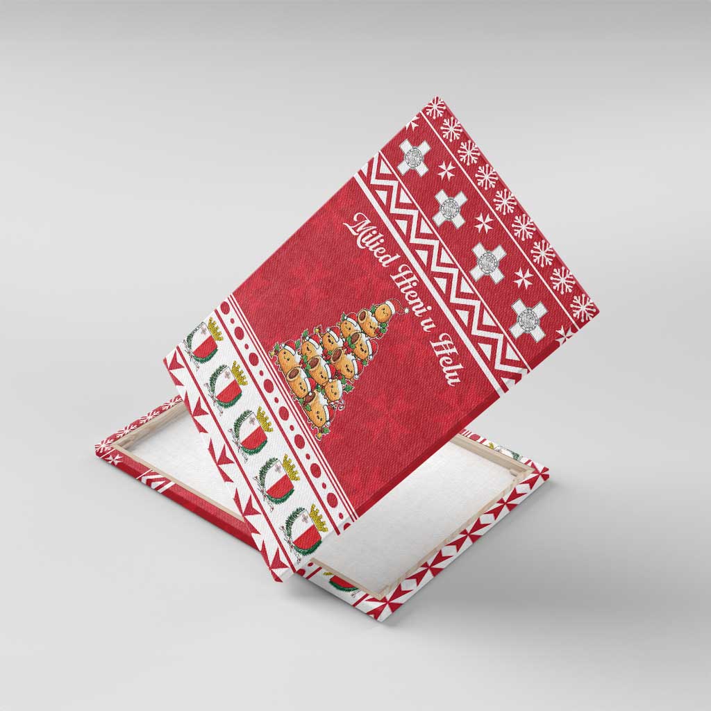 Cute Maltese Imqaret Pastry Christmas Canvas Wall Art Christmas Joy in Malta - Wonder Print Shop