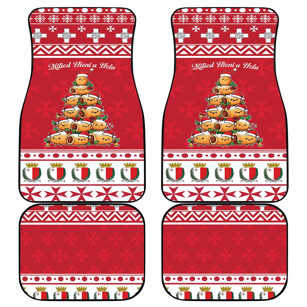 Cute Maltese Imqaret Pastry Christmas Car Mats Christmas Joy in Malta - Wonder Print Shop