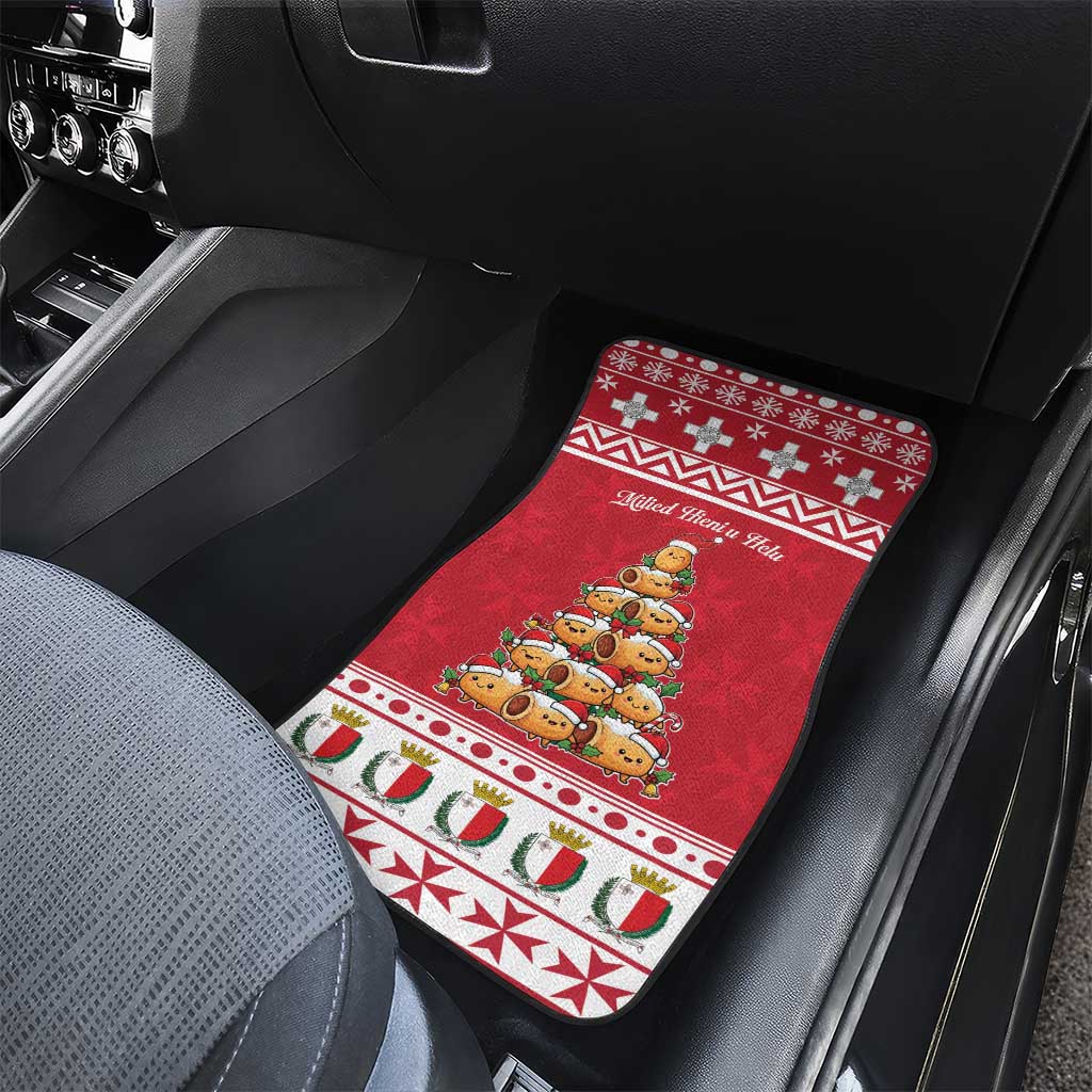 Cute Maltese Imqaret Pastry Christmas Car Mats Christmas Joy in Malta - Wonder Print Shop