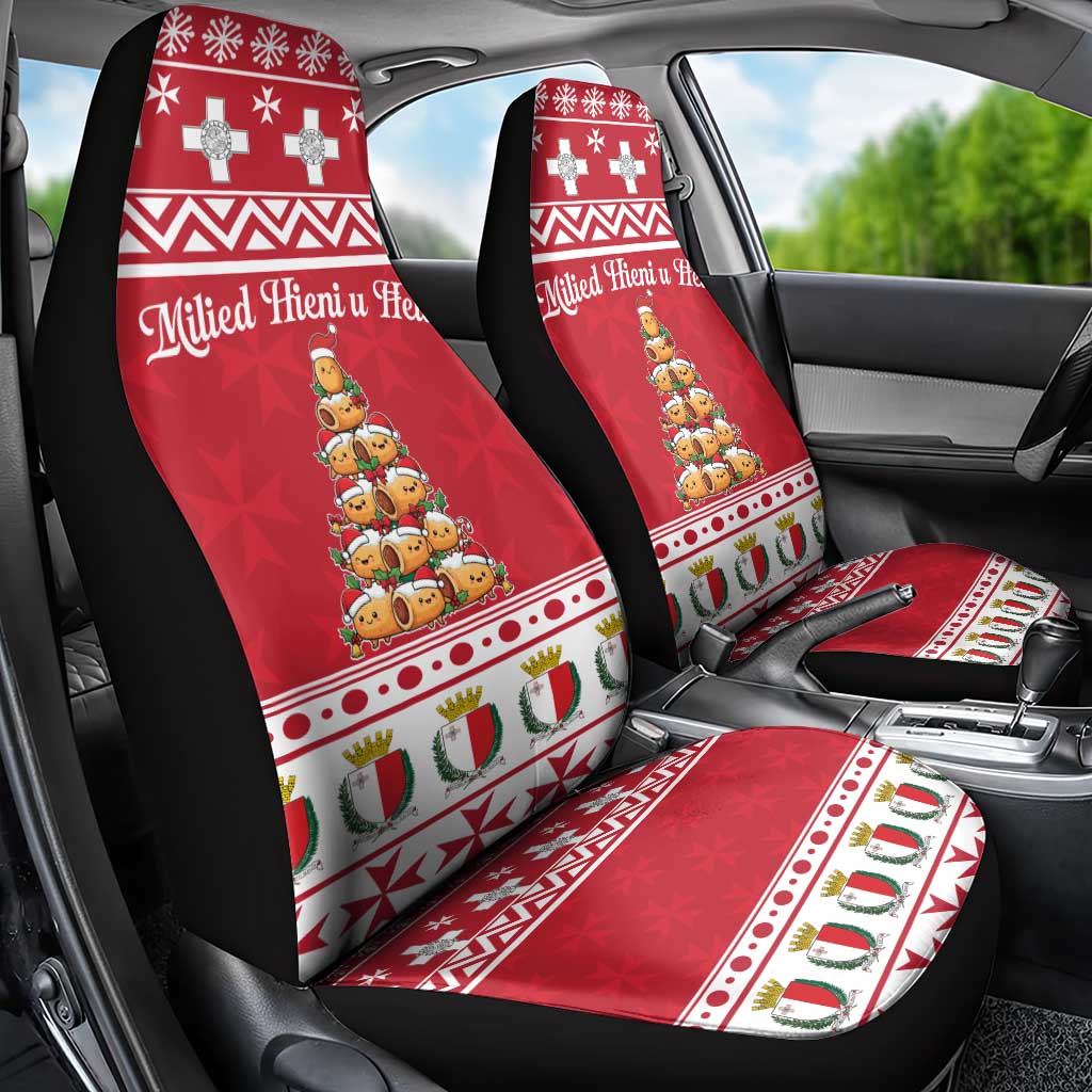 Cute Maltese Imqaret Pastry Christmas Car Seat Cover Christmas Joy in Malta - Wonder Print Shop