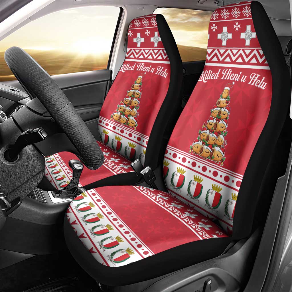 Cute Maltese Imqaret Pastry Christmas Car Seat Cover Christmas Joy in Malta - Wonder Print Shop