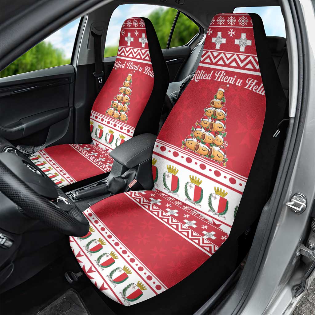 Cute Maltese Imqaret Pastry Christmas Car Seat Cover Christmas Joy in Malta - Wonder Print Shop