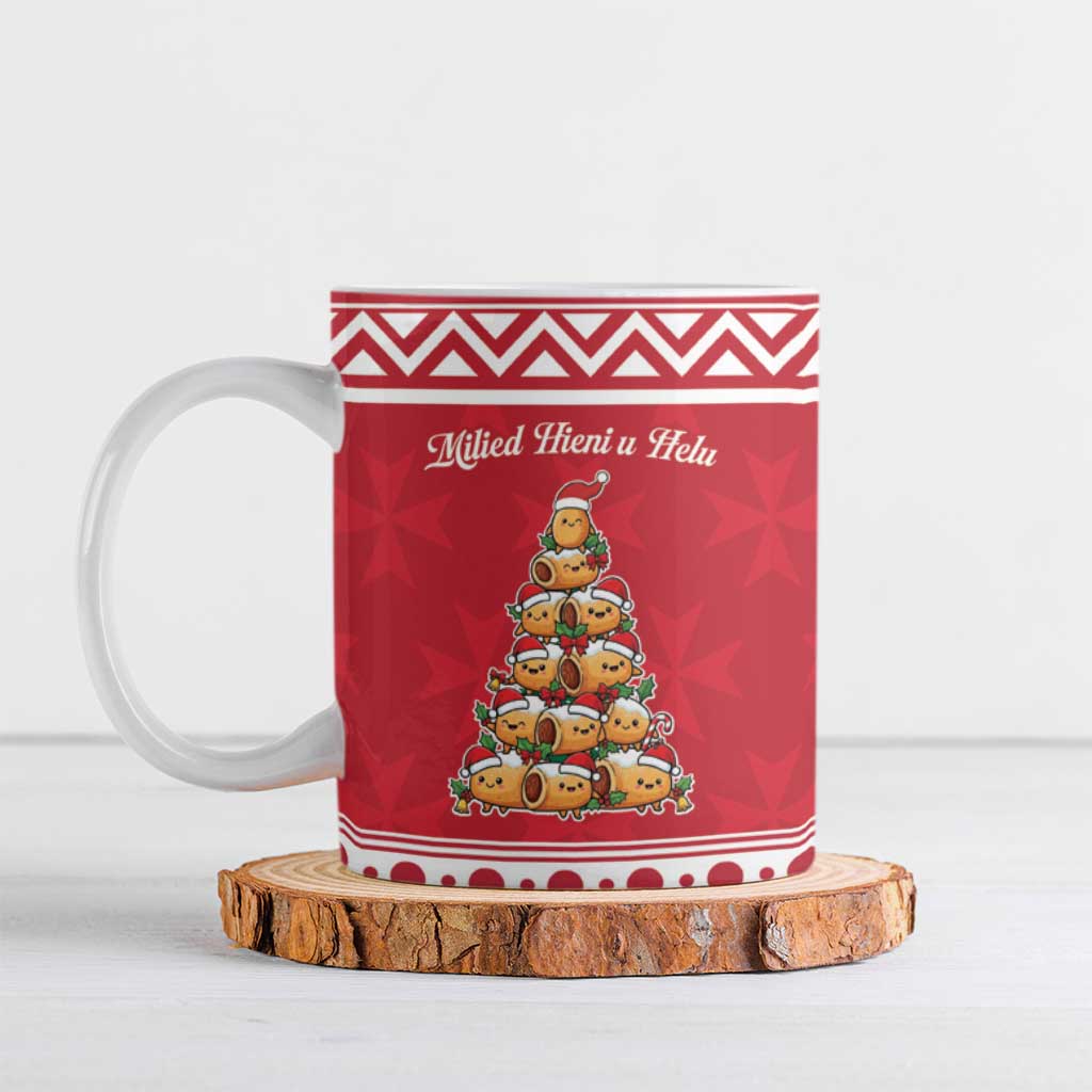 Cute Maltese Imqaret Pastry Christmas Ceramic Mug Christmas Joy in Malta - Wonder Print Shop
