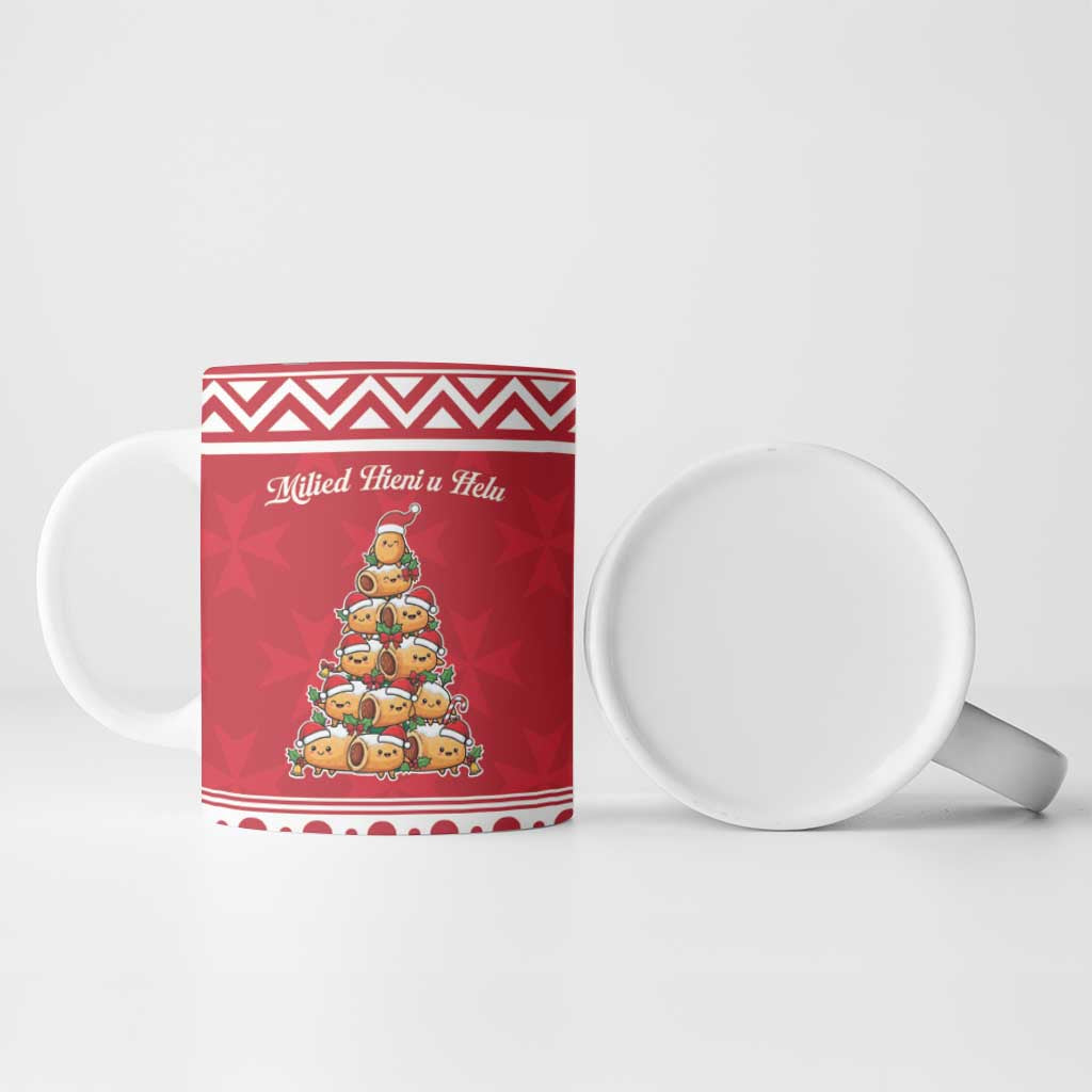 Cute Maltese Imqaret Pastry Christmas Ceramic Mug Christmas Joy in Malta - Wonder Print Shop