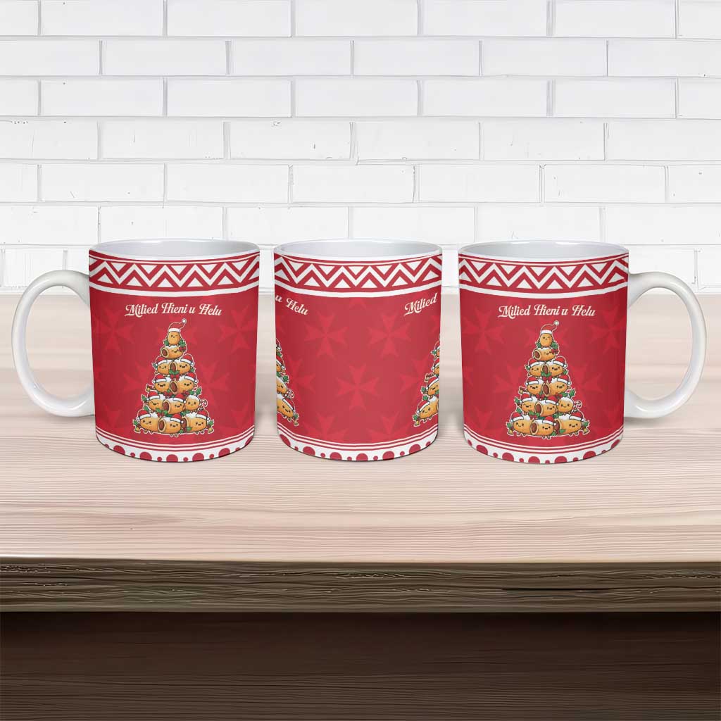 Cute Maltese Imqaret Pastry Christmas Ceramic Mug Christmas Joy in Malta - Wonder Print Shop