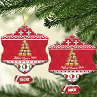 Cute Maltese Imqaret Pastry Christmas Ceramic Ornament Christmas Joy in Malta - Wonder Print Shop