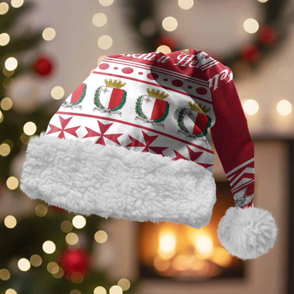 Cute Maltese Imqaret Pastry Christmas Santa Hat Christmas Joy in Malta - Wonder Print Shop