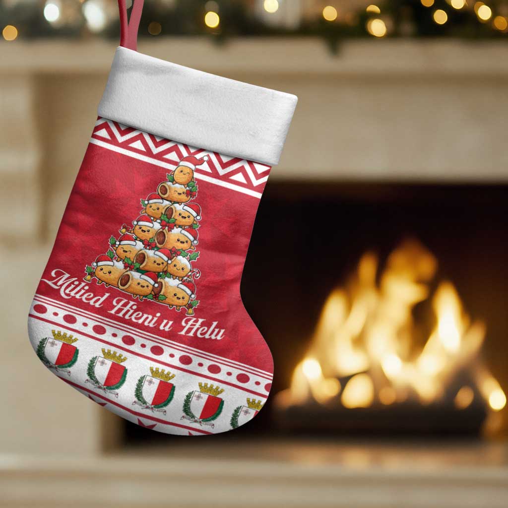 Cute Maltese Imqaret Pastry Christmas Stocking Christmas Joy in Malta - Wonder Print Shop