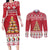 Cute Maltese Imqaret Pastry Christmas Couples Matching Long Sleeve Bodycon Dress and Long Sleeve Button Shirt Christmas Joy in Malta - Wonder Print Shop