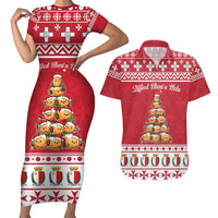 Cute Maltese Imqaret Pastry Christmas Couples Matching Short Sleeve Bodycon Dress and Hawaiian Shirt Christmas Joy in Malta - Wonder Print Shop