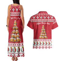 Cute Maltese Imqaret Pastry Christmas Couples Matching Tank Maxi Dress and Hawaiian Shirt Christmas Joy in Malta - Wonder Print Shop
