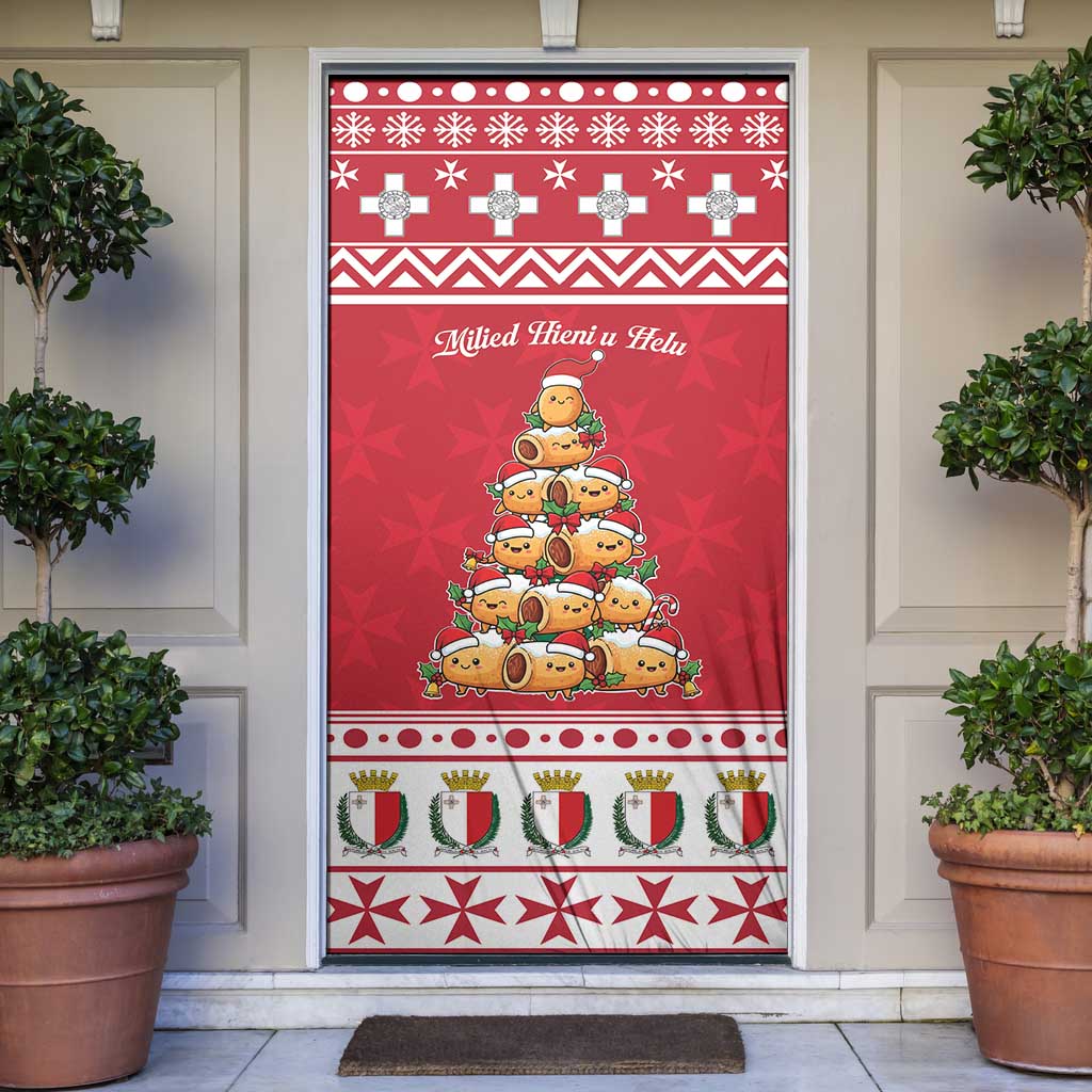 Cute Maltese Imqaret Pastry Christmas Door Cover Christmas Joy in Malta - Wonder Print Shop