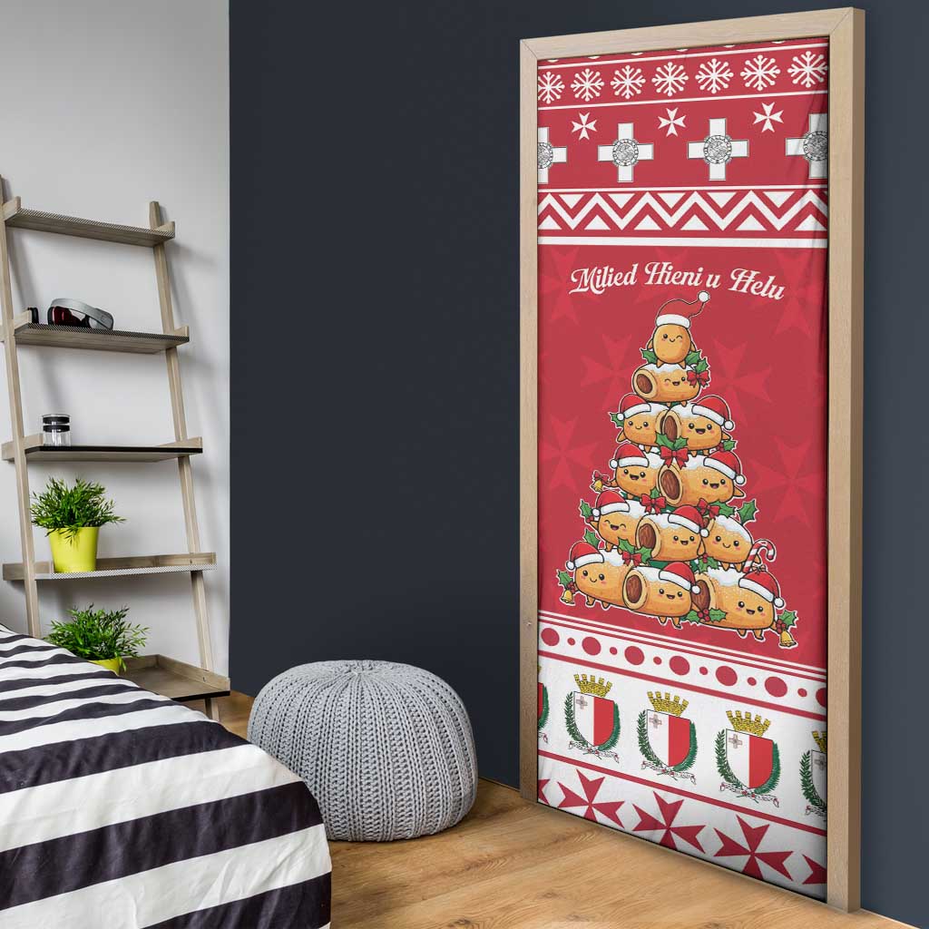 Cute Maltese Imqaret Pastry Christmas Door Cover Christmas Joy in Malta - Wonder Print Shop