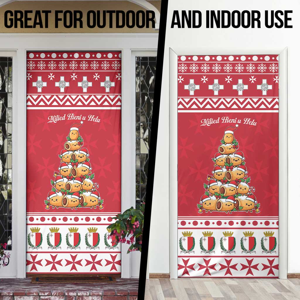 Cute Maltese Imqaret Pastry Christmas Door Cover Christmas Joy in Malta - Wonder Print Shop