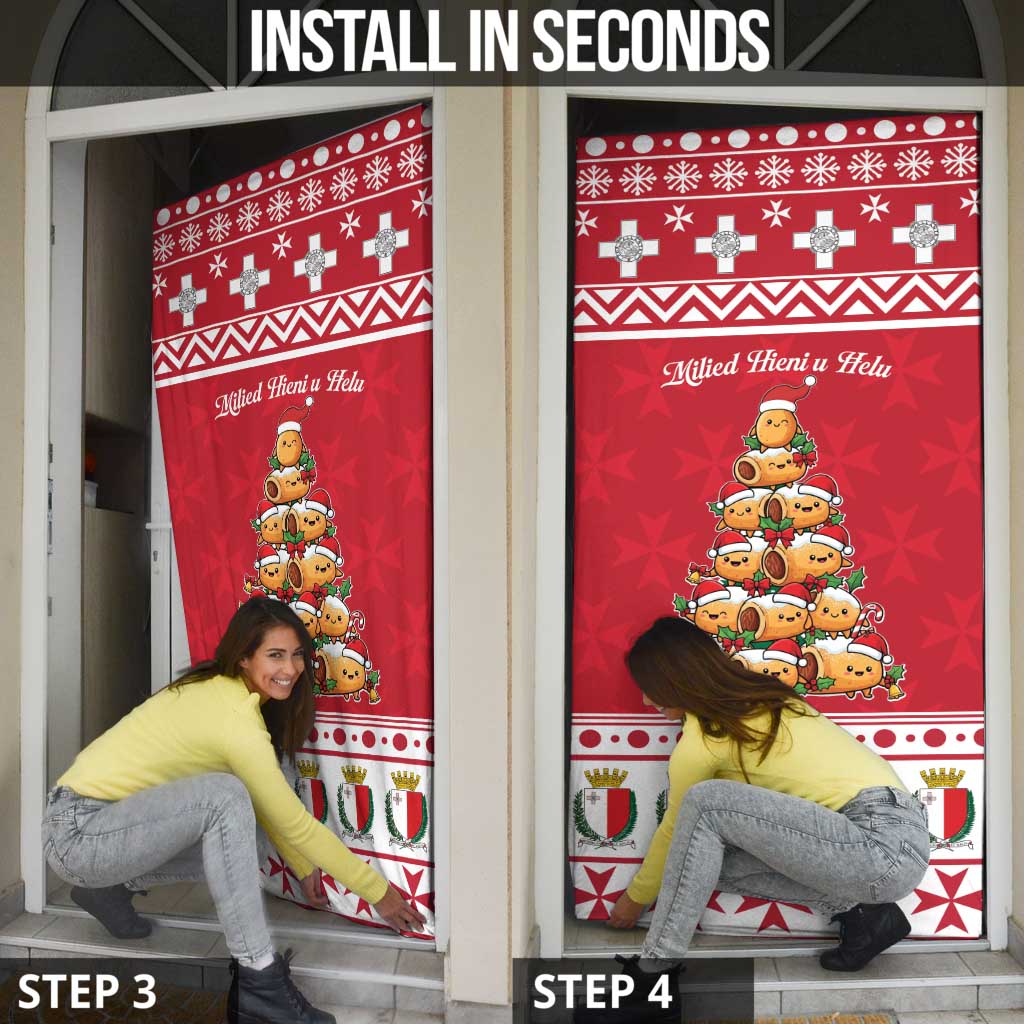Cute Maltese Imqaret Pastry Christmas Door Cover Christmas Joy in Malta - Wonder Print Shop