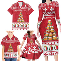 Cute Maltese Imqaret Pastry Christmas Family Matching Long Sleeve Bodycon Dress and Hawaiian Shirt Christmas Joy in Malta - Wonder Print Shop