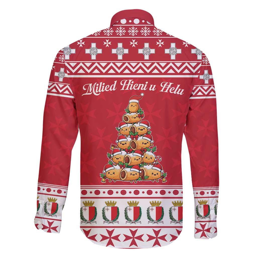 Cute Maltese Imqaret Pastry Christmas Family Matching Long Sleeve Bodycon Dress and Hawaiian Shirt Christmas Joy in Malta - Wonder Print Shop