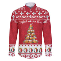 Cute Maltese Imqaret Pastry Christmas Family Matching Off The Shoulder Long Sleeve Dress and Hawaiian Shirt Christmas Joy in Malta - Wonder Print Shop