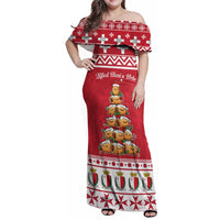 Cute Maltese Imqaret Pastry Christmas Family Matching Off Shoulder Maxi Dress and Hawaiian Shirt Christmas Joy in Malta - Wonder Print Shop