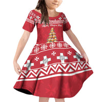 Cute Maltese Imqaret Pastry Christmas Family Matching Off Shoulder Short Dress and Hawaiian Shirt Christmas Joy in Malta - Wonder Print Shop