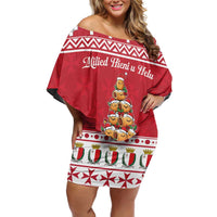 Cute Maltese Imqaret Pastry Christmas Family Matching Off Shoulder Short Dress and Hawaiian Shirt Christmas Joy in Malta - Wonder Print Shop