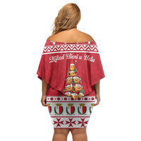 Cute Maltese Imqaret Pastry Christmas Family Matching Off Shoulder Short Dress and Hawaiian Shirt Christmas Joy in Malta - Wonder Print Shop