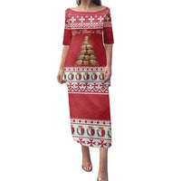 Cute Maltese Imqaret Pastry Christmas Family Matching Puletasi and Hawaiian Shirt Christmas Joy in Malta - Wonder Print Shop