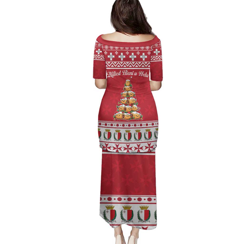 Cute Maltese Imqaret Pastry Christmas Family Matching Puletasi and Hawaiian Shirt Christmas Joy in Malta - Wonder Print Shop