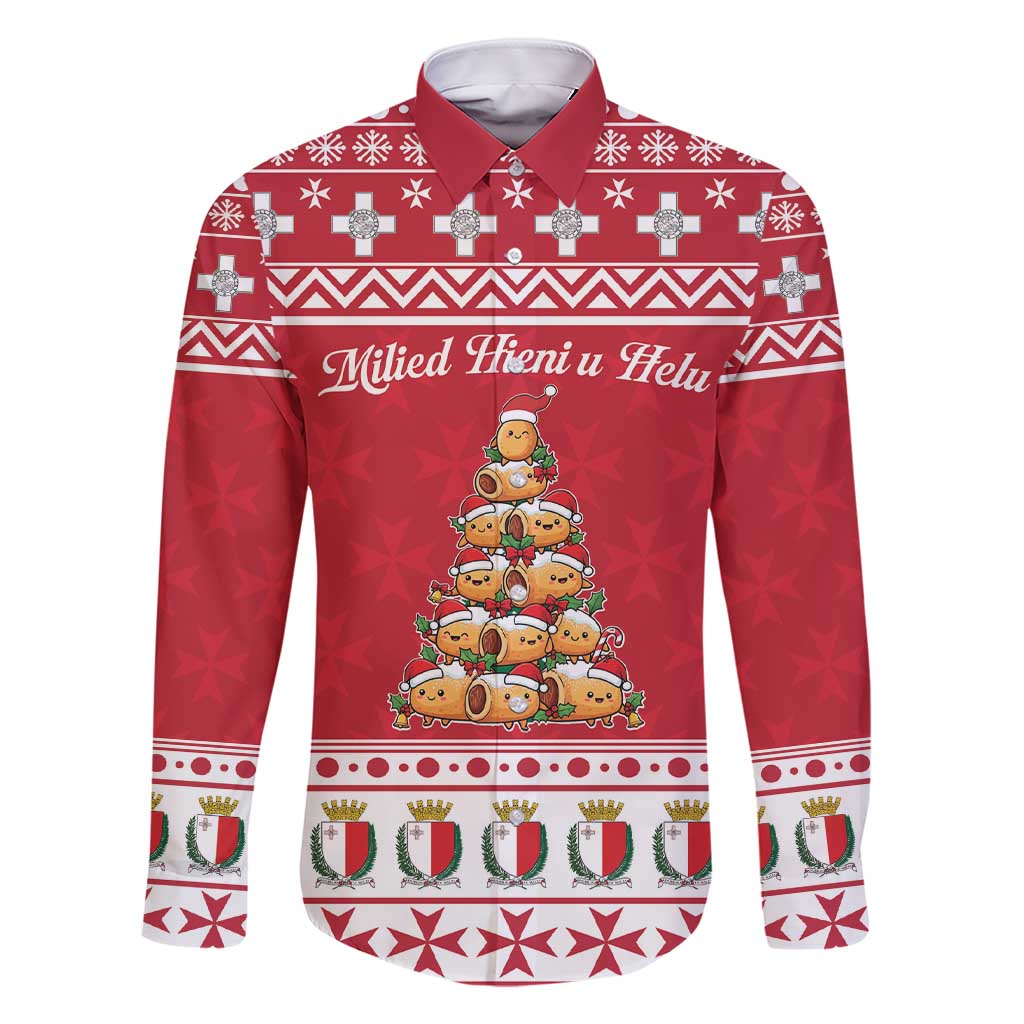 Cute Maltese Imqaret Pastry Christmas Family Matching Short Sleeve Bodycon Dress and Hawaiian Shirt Christmas Joy in Malta - Wonder Print Shop