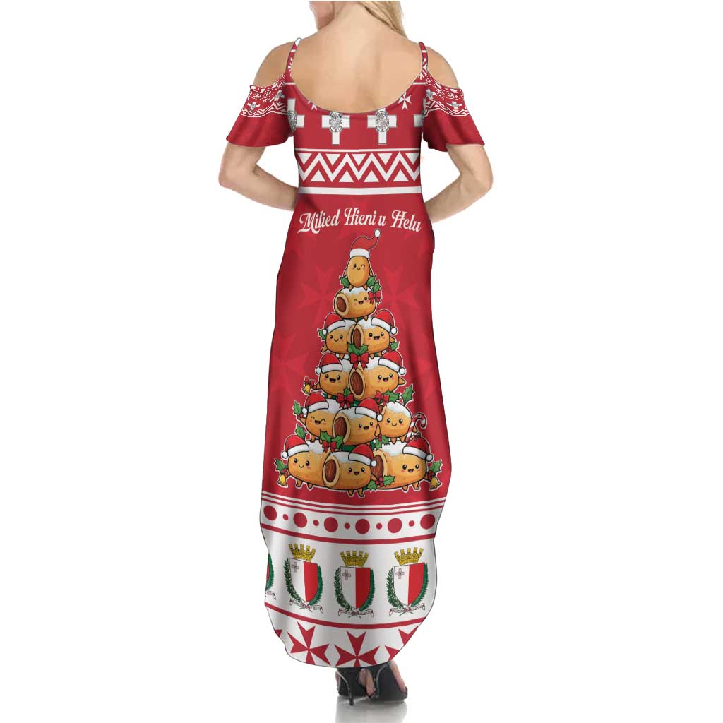 Cute Maltese Imqaret Pastry Christmas Family Matching Summer Maxi Dress and Hawaiian Shirt Christmas Joy in Malta - Wonder Print Shop