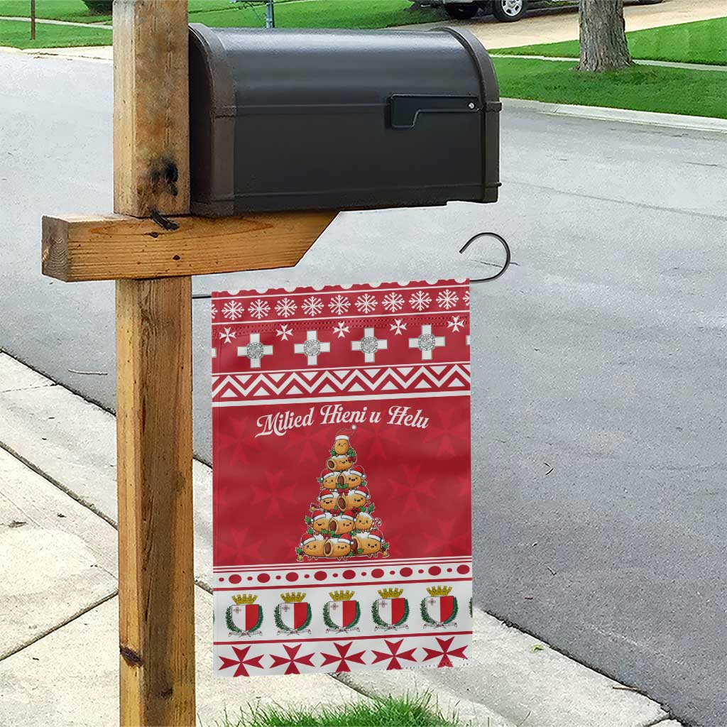 Cute Maltese Imqaret Pastry Christmas Garden Flag Christmas Joy in Malta - Wonder Print Shop