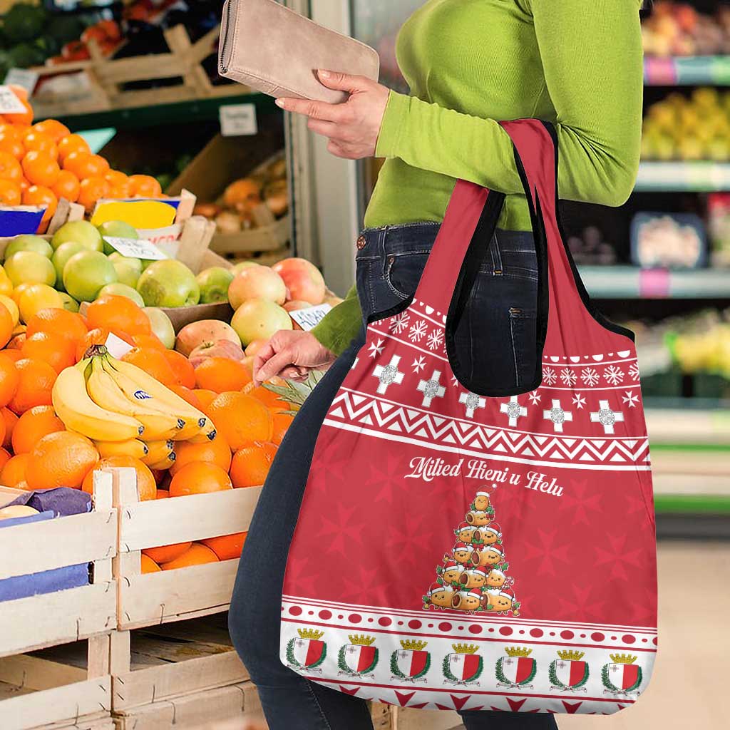 Cute Maltese Imqaret Pastry Christmas Grocery Bag Christmas Joy in Malta - Wonder Print Shop